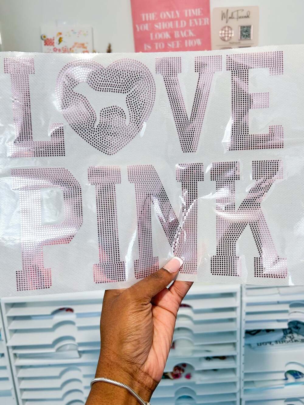 Victoria's Secret PINK Love Pink Rhinestone Transfer
